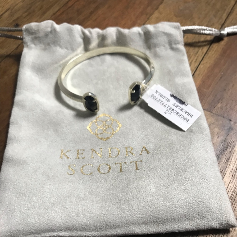 NWT Kendra Scott Elton Pinch Cuff Silver/Black